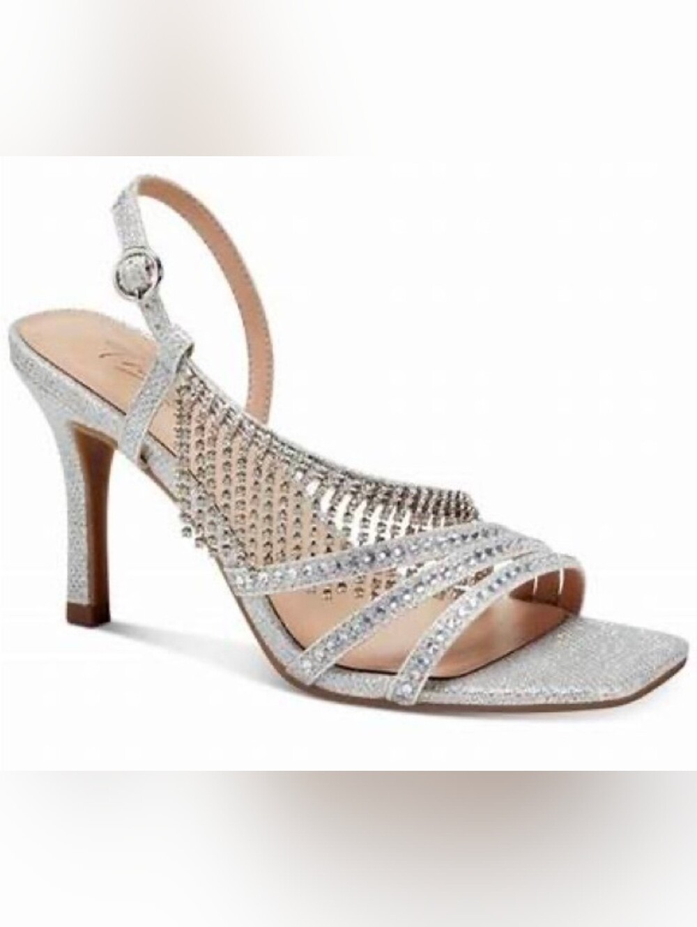 NEW IN BOX Thalia Sodi Skylar Silver Rhinestone Fringe Heels Sandals 7.5 Glam - Picture 10 of 10